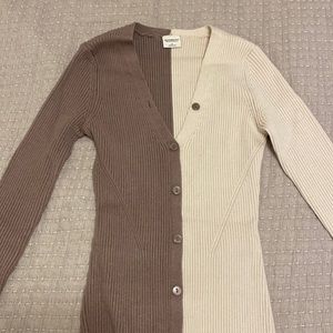 Abercrombie ribbed maxi dress tan brown small